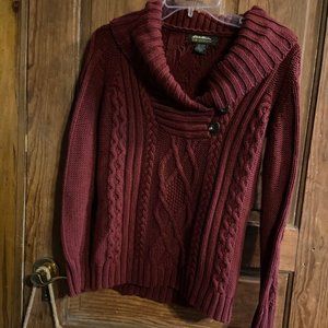 Eddie Bauer Knitted Maroon Sweater | Size Small
